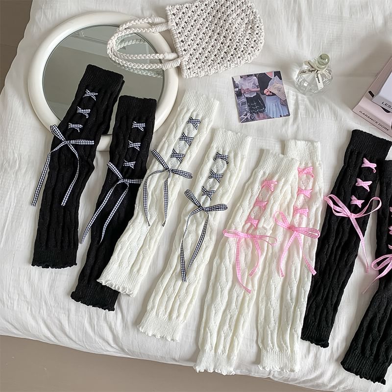 Ribbon Knit Leg Warmers