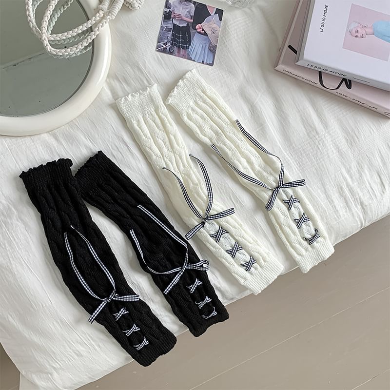 Ribbon Knit Leg Warmers