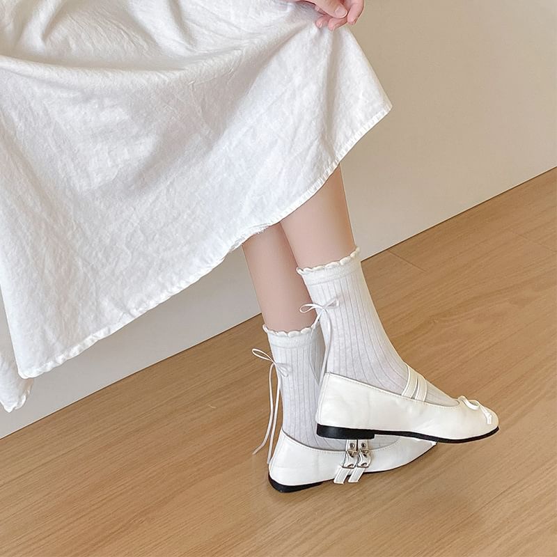 Bow Ribbed Socks