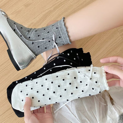 Bow Ribbed Socks