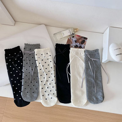 Bow Ribbed Socks