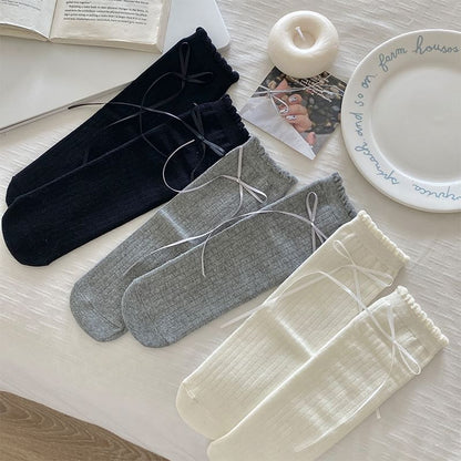 Bow Ribbed Socks