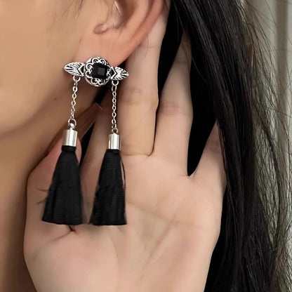 Rhinestone Tassel Drop Earring / Hair Stick / Set