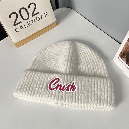 Lettering Applique Knit Beanie