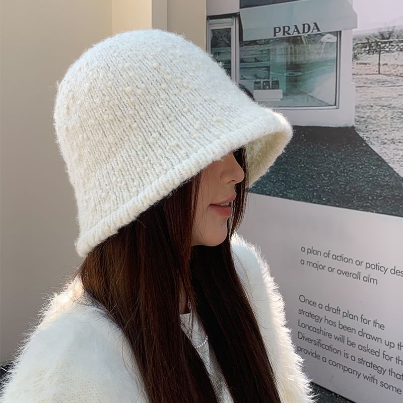 Melange Knit Bucket Hat
