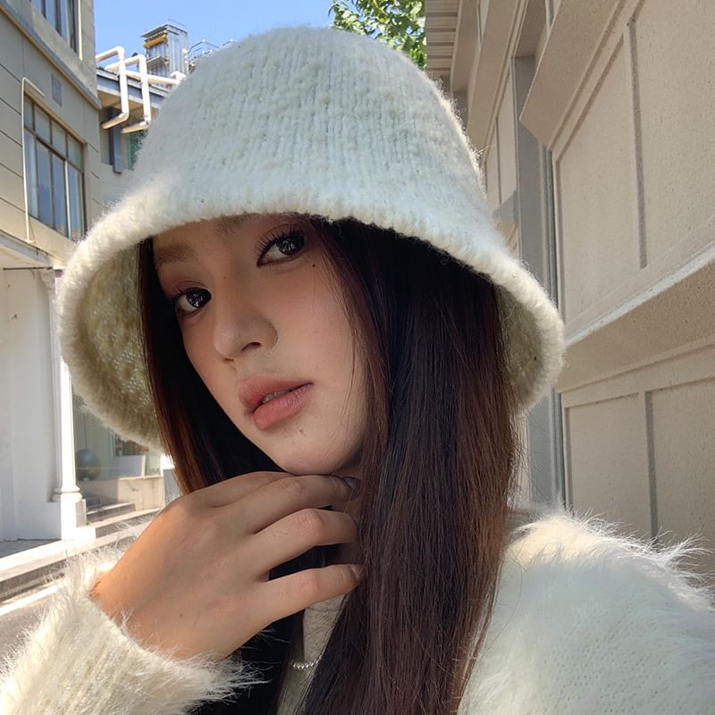 Melange Knit Bucket Hat
