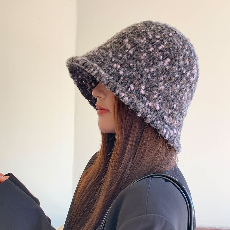 Melange Knit Bucket Hat