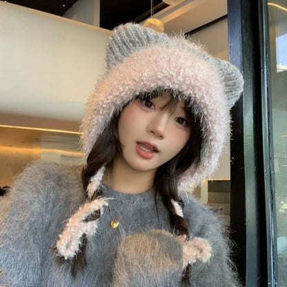 Cat Ear Wool Trapper Hat