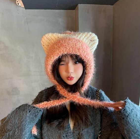 Cat Ear Wool Trapper Hat