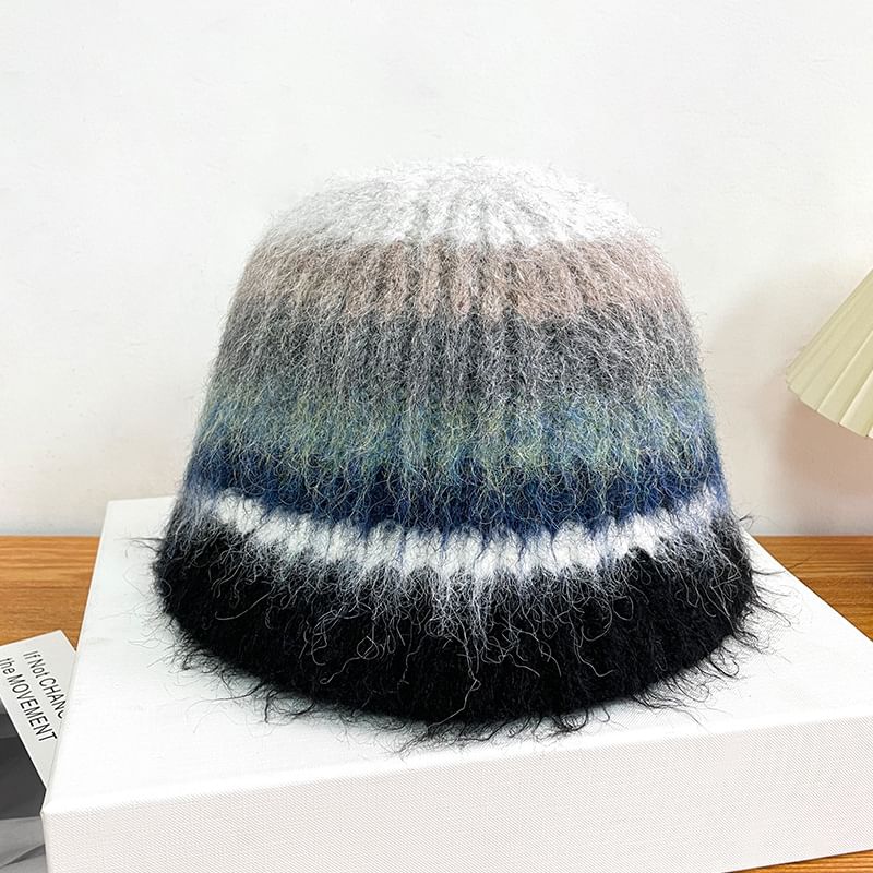 Striped Knit Bucket Hat