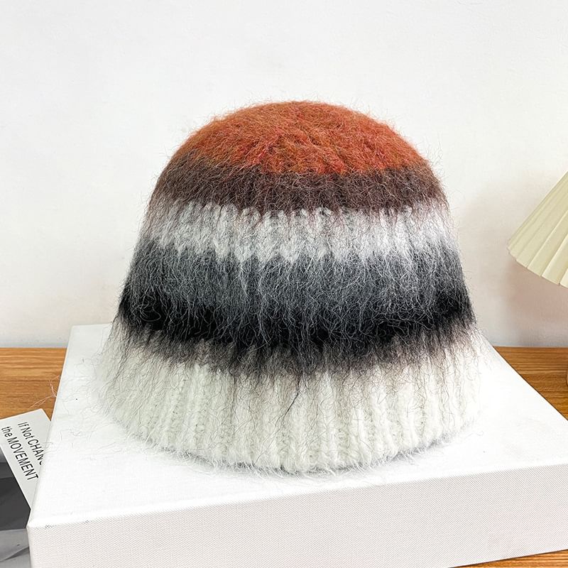 Striped Knit Bucket Hat