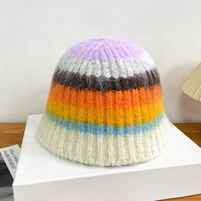 Striped Knit Bucket Hat