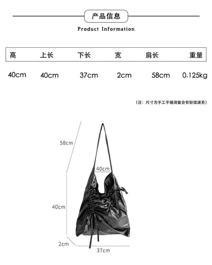Plain Bow Drawstring Shopper Bag