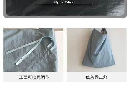 Plain Bow Drawstring Shopper Bag