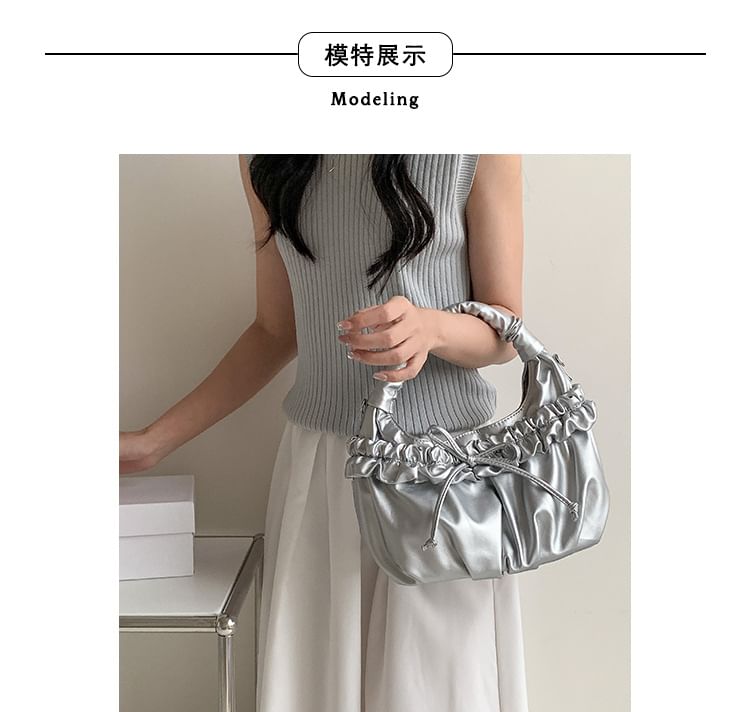 Ruched Bow Shoulder Bag