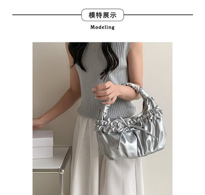Ruched Bow Shoulder Bag