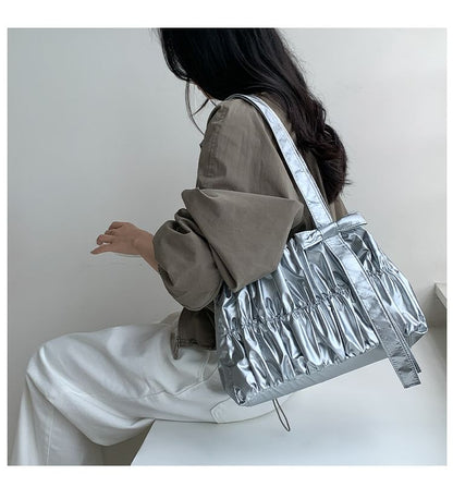 Ruched Bow Tote Bag