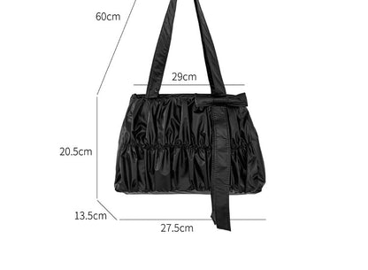 Ruched Bow Tote Bag