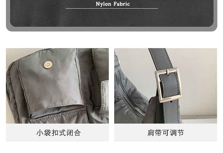 Multi-Pocket Buckled Shoulder Bag