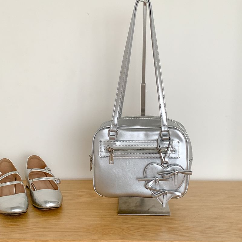 Multi-Pocket Faux Leather Tote Bag