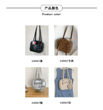 Multi-Pocket Faux Leather Tote Bag