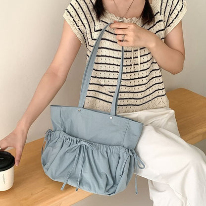 Multi-Pocket Bow Tote Bag
