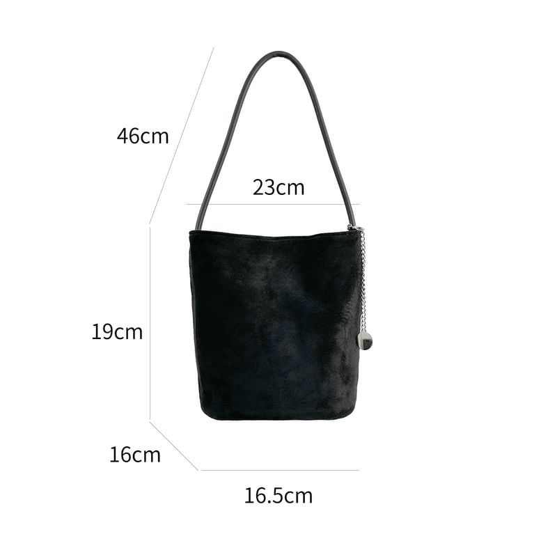 Faux Suede Bucket Bag