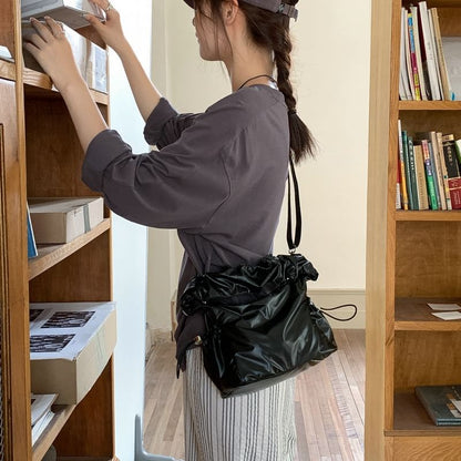 Ruched Drawstring Shoulder Bag