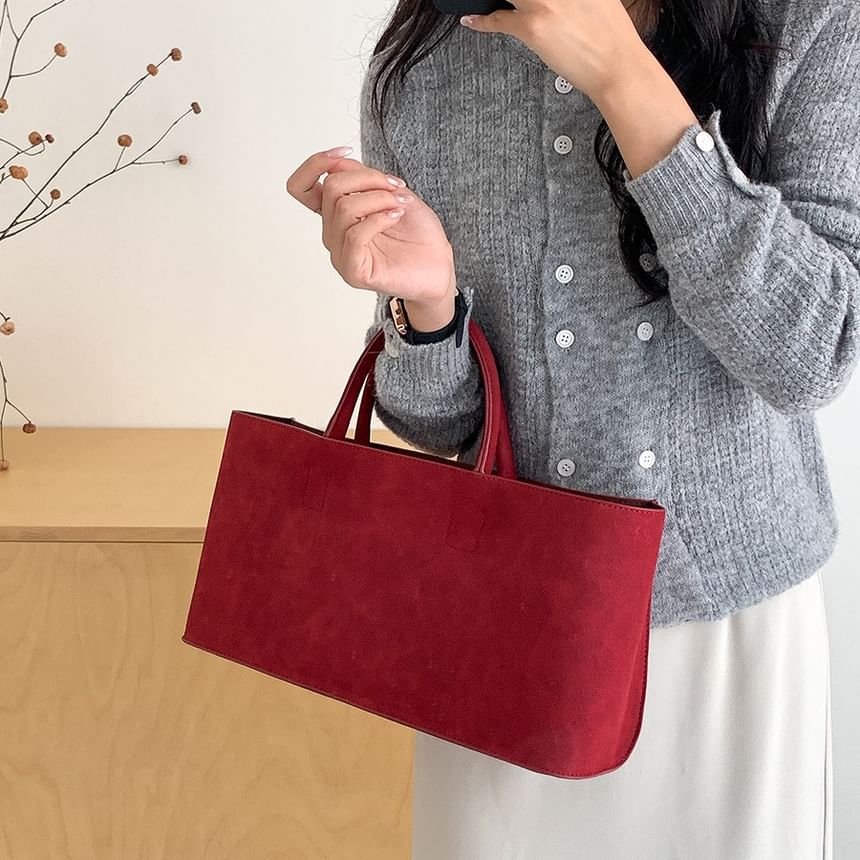 Faux Suede Tote Bag