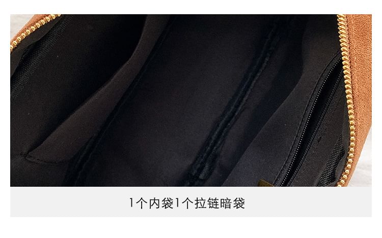 Faux Suede Shoulder Bag