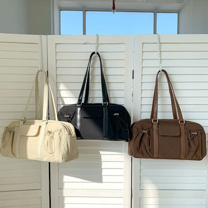 Multi-Pocket Drawstring Tote Bag