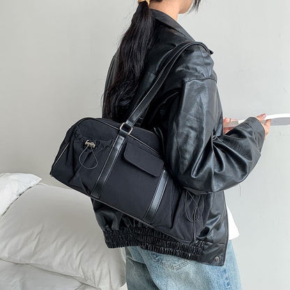 Multi-Pocket Drawstring Tote Bag
