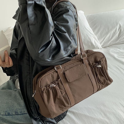Multi-Pocket Drawstring Tote Bag