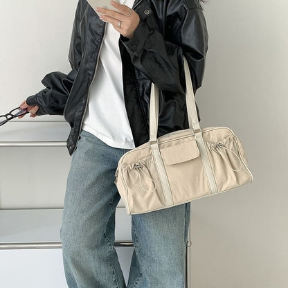 Multi-Pocket Drawstring Tote Bag