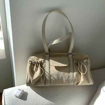 Multi-Pocket Drawstring Tote Bag
