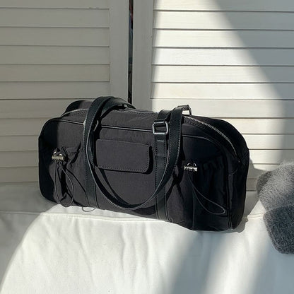 Multi-Pocket Drawstring Tote Bag