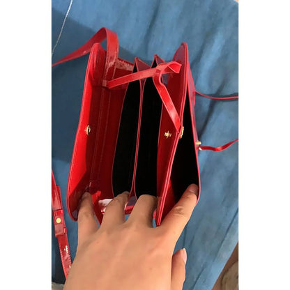 Bow Faux Leather Flap Crossbody Bag