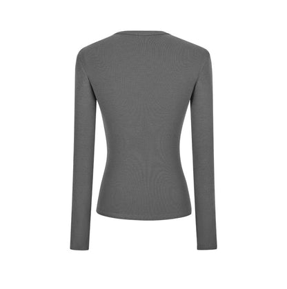 Long-Sleeve Round Neck Slim Fit Tee