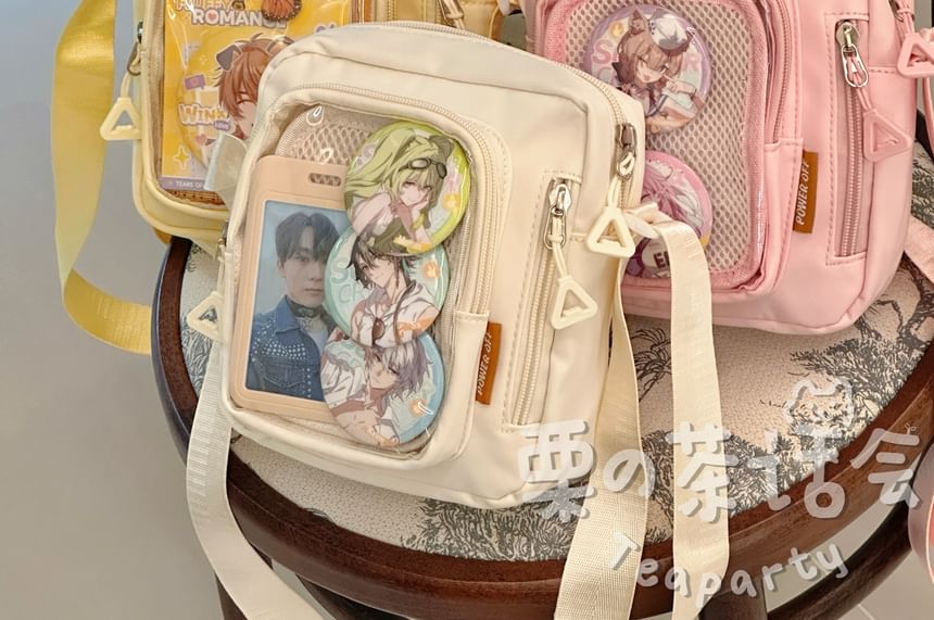 Plain Transparent Panel Crossbody Bag