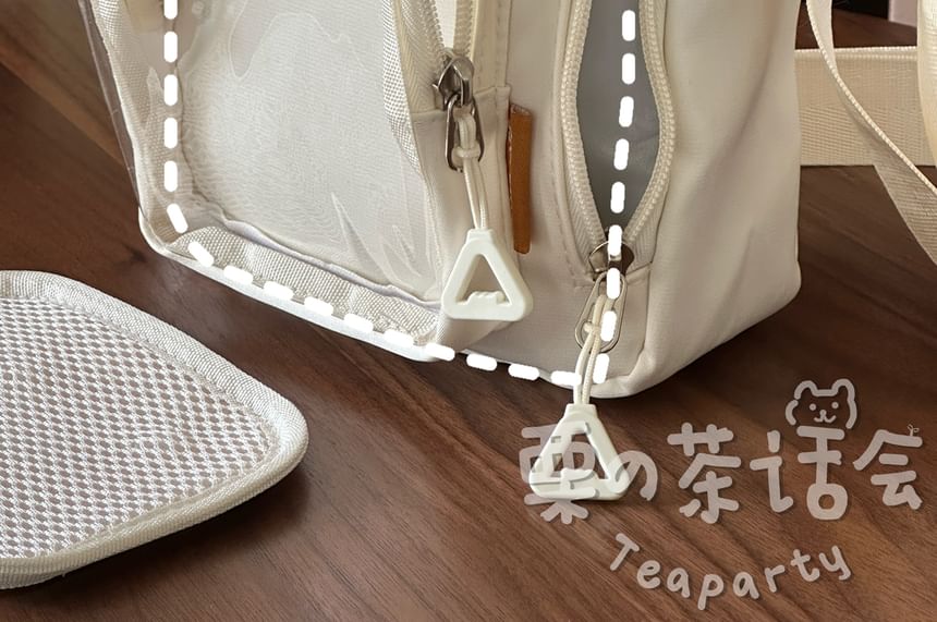 Plain Transparent Panel Crossbody Bag