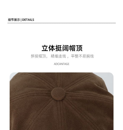 Faux Suede Newsboy Cap