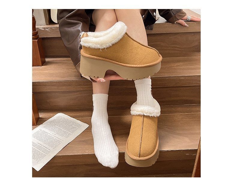 Boots Ankle Fleece-Lined Platform