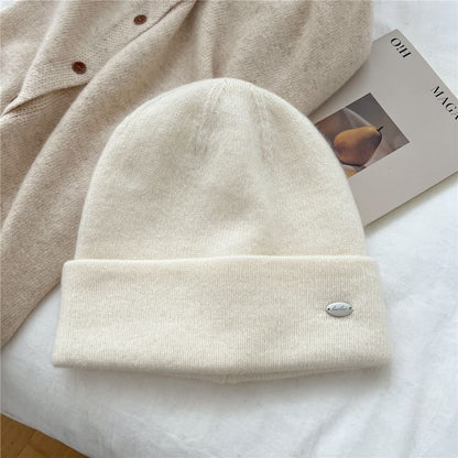 Metal Plate Knit Beanie