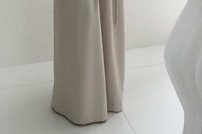 High Rise Plain Pleated Wide Leg Suit Pants