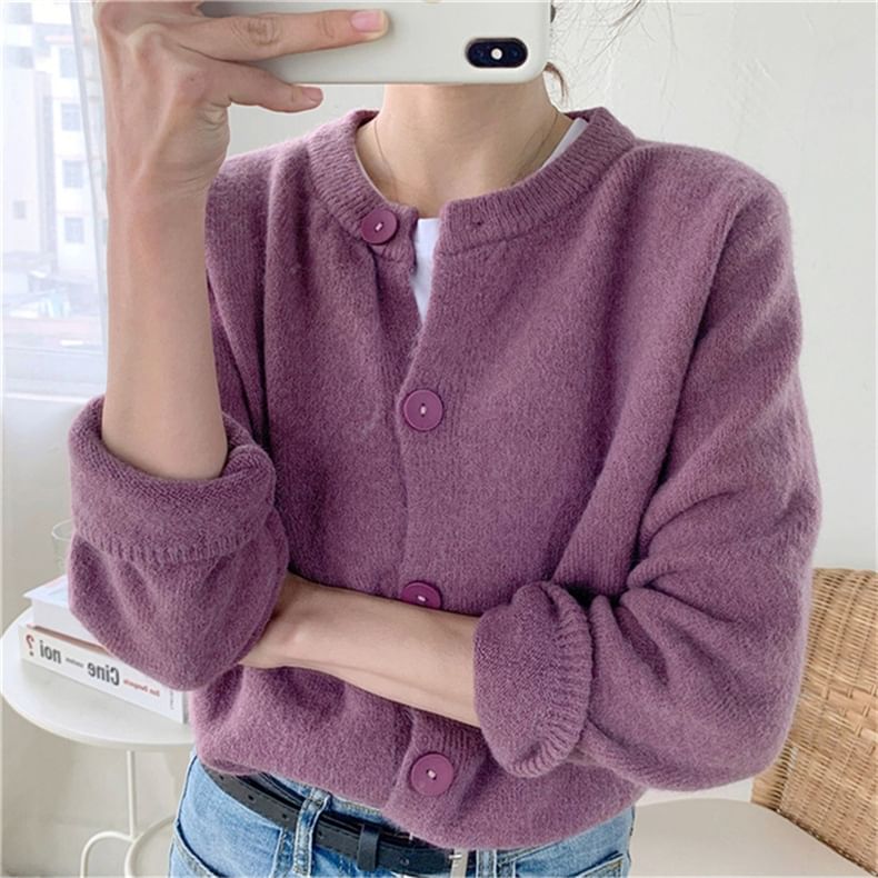 Oversized Crew-Neck Cardigan in 5 Colors