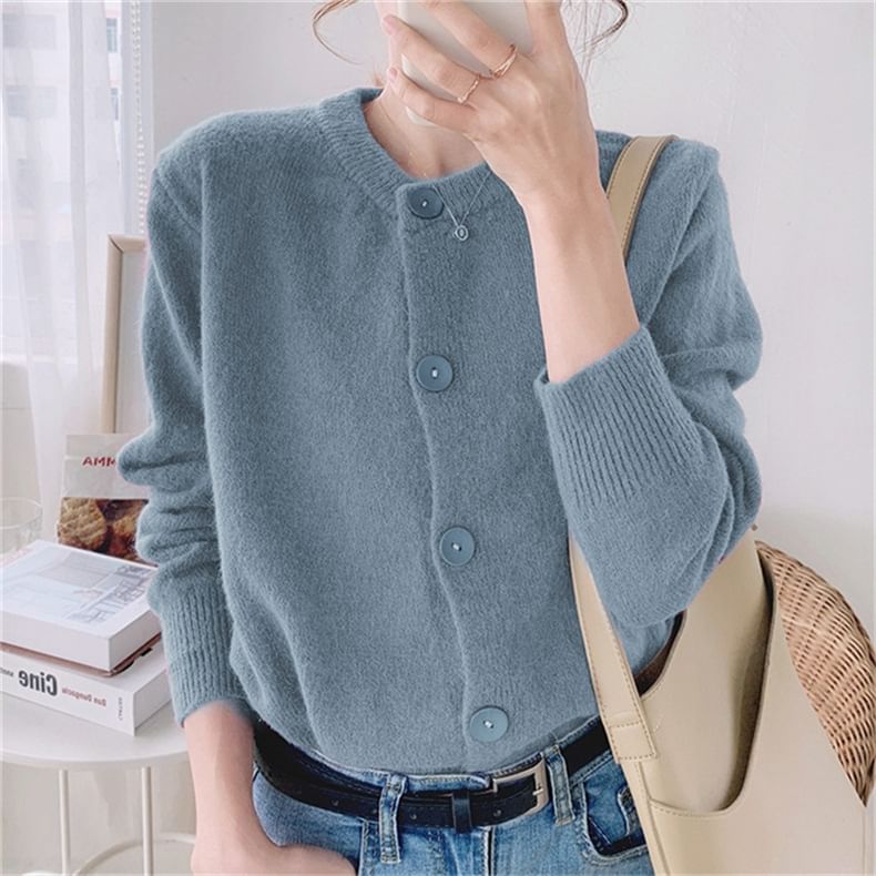 Oversized Crew-Neck Cardigan in 5 Colors