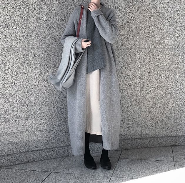 Open-Front Maxi Cardigan