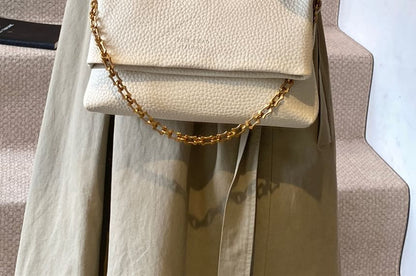 Faux Leather Plain Flap Shoulder Bag
