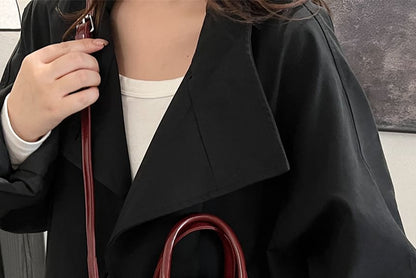 Faux Leather Plain Zip Crossbody Bag