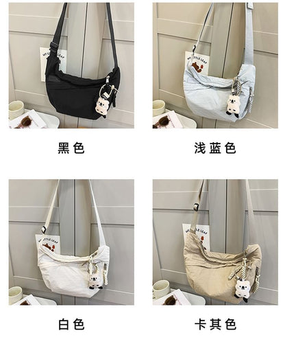 Nylon Plain Crossbody Bag